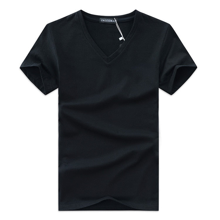 Slim Fit V-Hals T-Skjorte For Menn