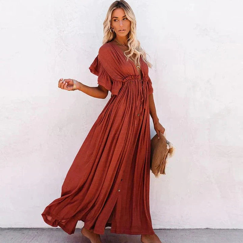 Strandkjole Dame Løs Design Bomull Polyester 1