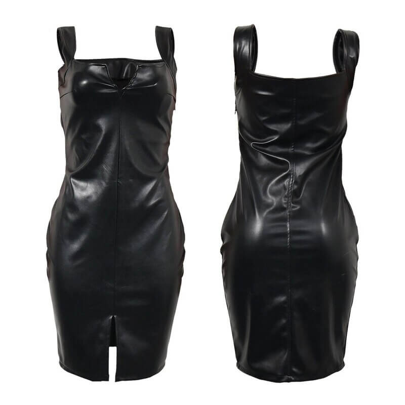 Svart Bodycon Skinnkjole