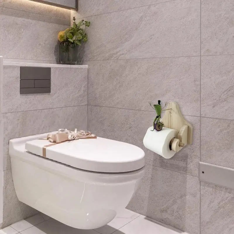 Toalettpapirholder med Frosk og Sykkel for Badet 1