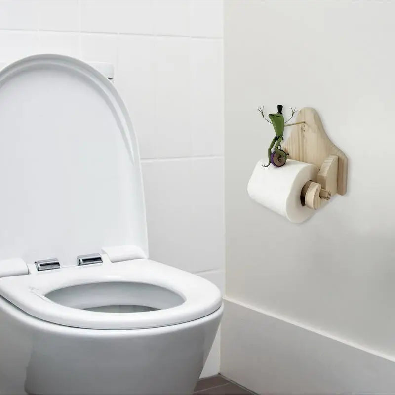 Toalettpapirholder med Frosk og Sykkel for Badet 4