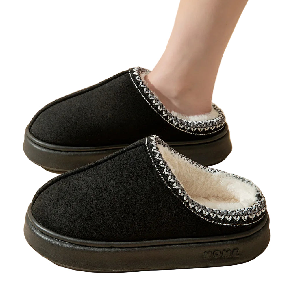 Ulltøfler Dame med Myk Fôr og Anti-Sklisåle for Innendørs Bruk 0