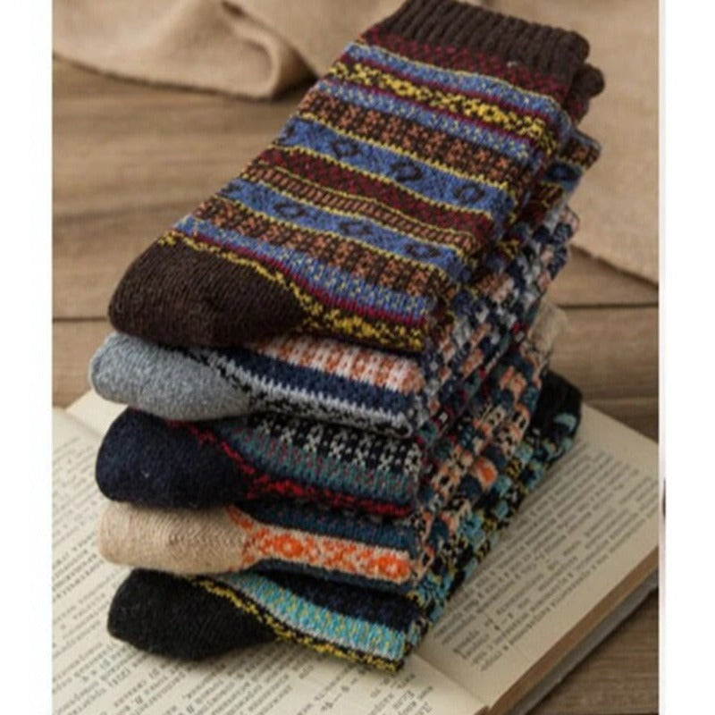 Unisex Vinter Sokk Fargerike Mønstre Pustende Blandingsmateriale 4
