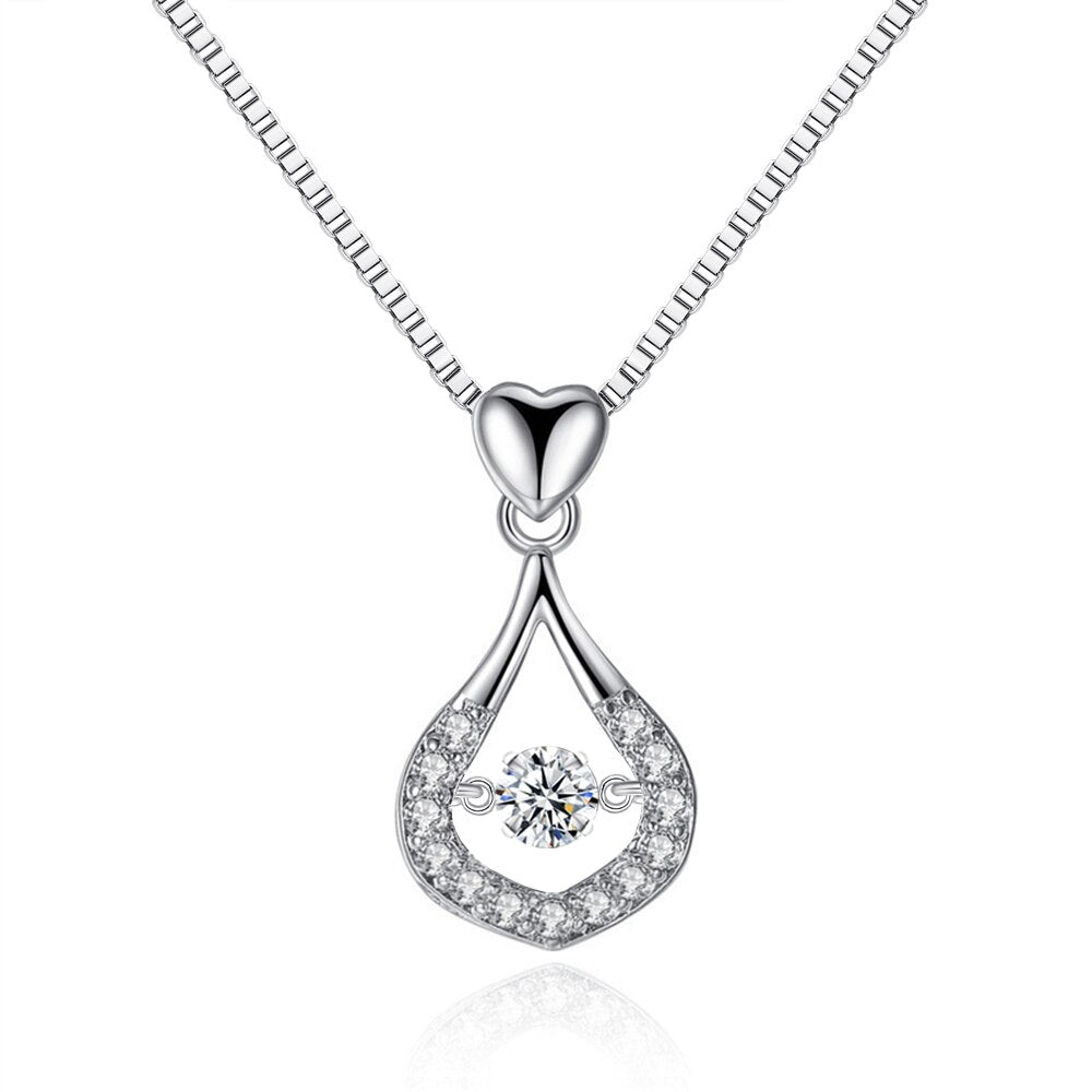 Vanndråpe Krystall Anheng Halskjede