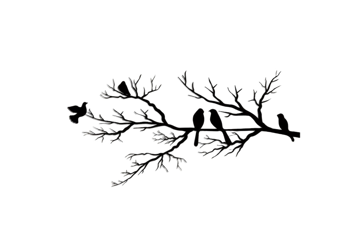 Vegansk Metallveggdekorasjon med Fugler for Hjemmet 0