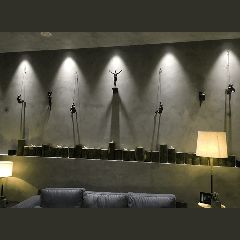 Veggdekorasjon Klatrende Figur Sett for Kreativ Innredning 3