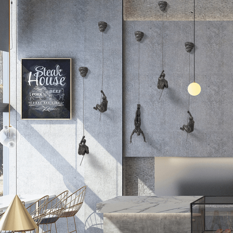 Veggdekorasjon Klatrende Figur Sett for Kreativ Innredning 7