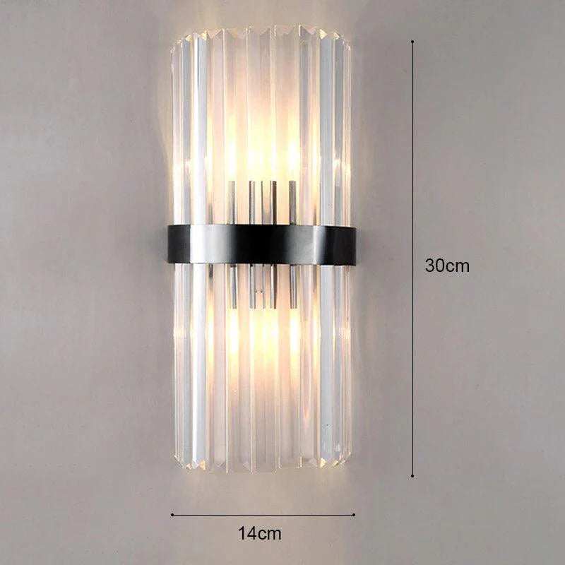 Vegglampe med Krystall og Gull Detaljer 10