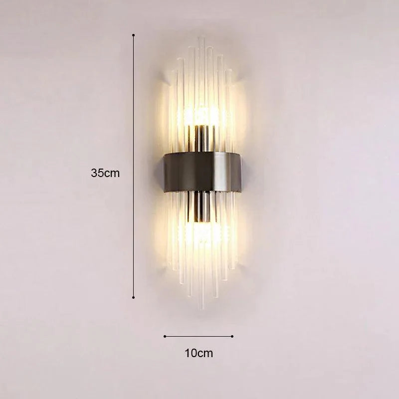 Vegglampe med Krystall og Gull Detaljer 11