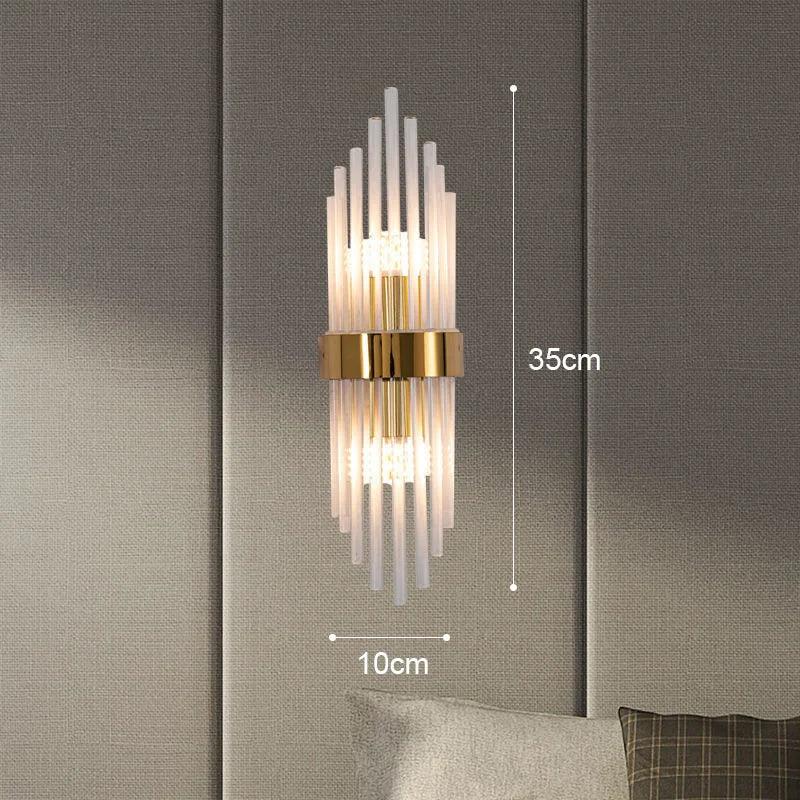 Vegglampe med Krystall og Gull Detaljer 13