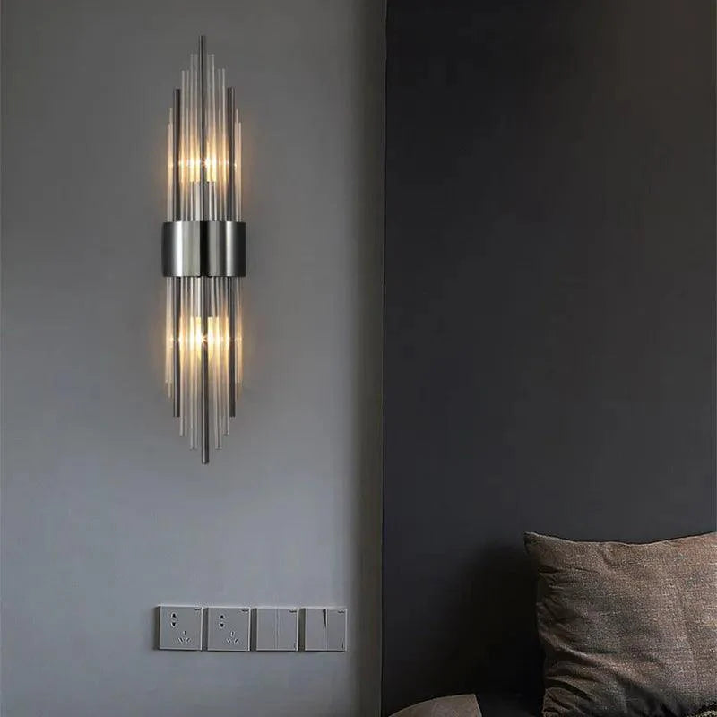 Vegglampe med Krystall og Gull Detaljer 3