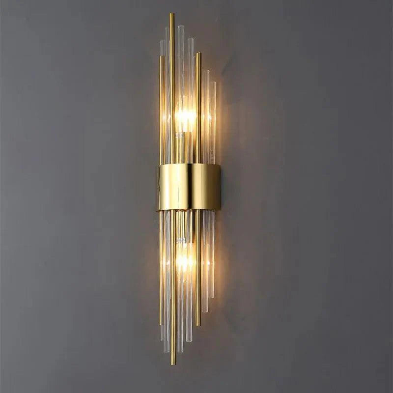 Vegglampe med Krystall og Gull Detaljer 4