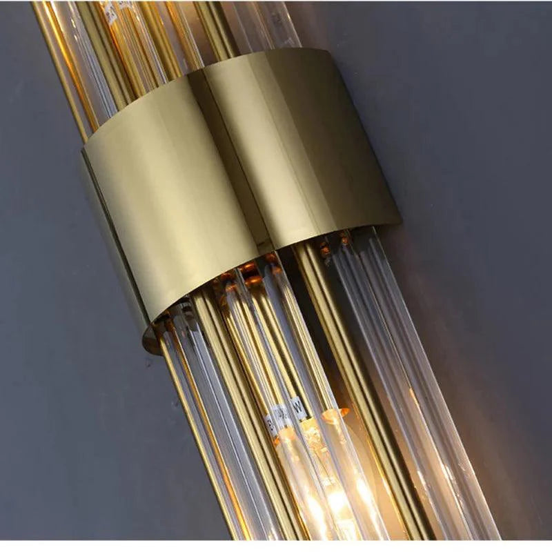 Vegglampe med Krystall og Gull Detaljer 6