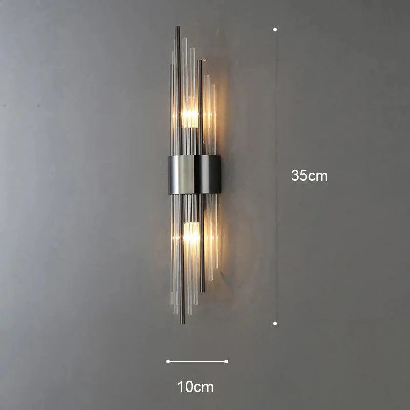 Vegglampe med Krystall og Gull Detaljer 7