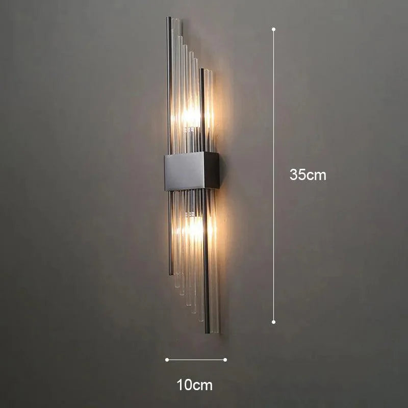 Vegglampe med Krystall og Gull Detaljer 9
