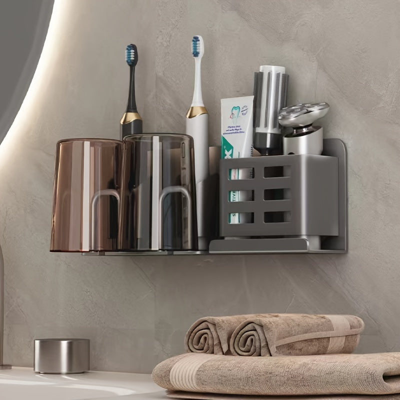Veggmontert Tannbørsteholder Praktisk Badarrangør Minimalistisk Design 6