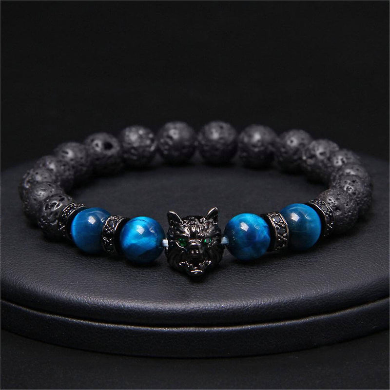 Wolf Tiger Øye Bead Armbånd