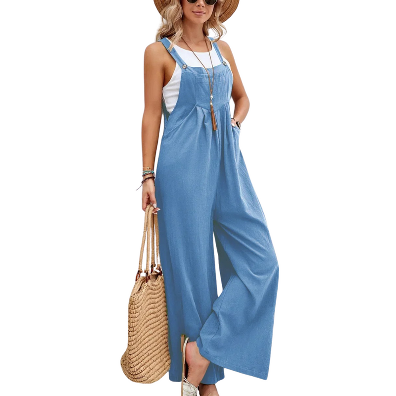Baggy Bib Jumpsuit med brede ben for kvinner