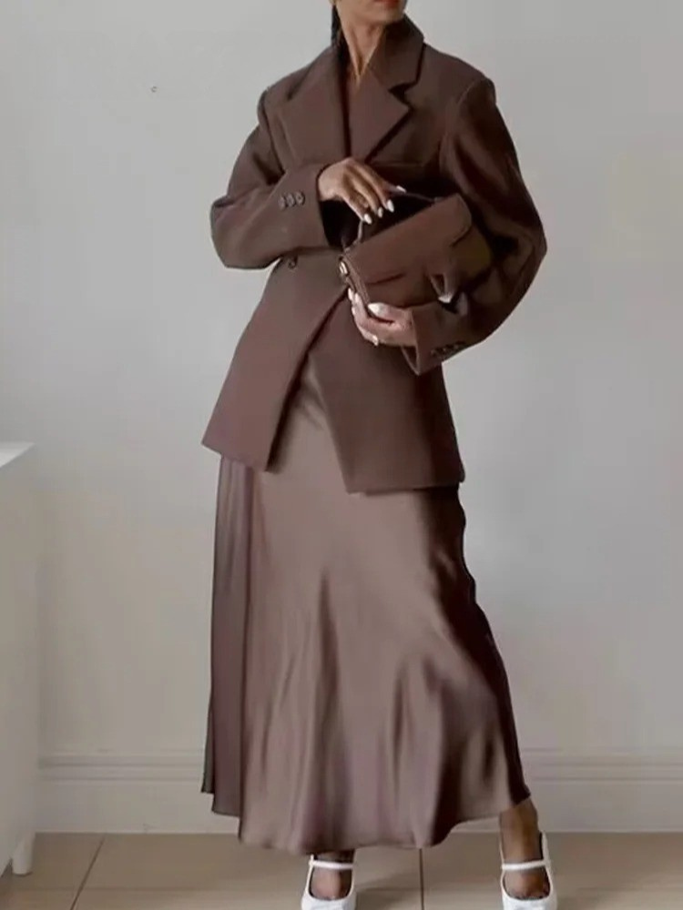 Turn-down krage blazer for kvinner