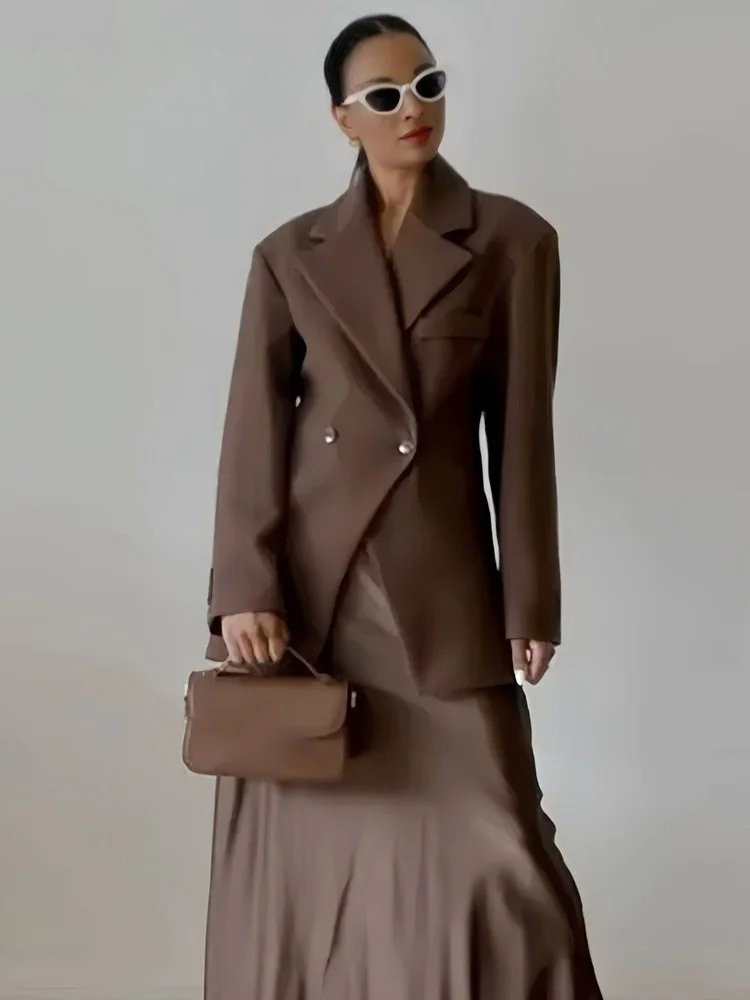 Turn-down krage blazer for kvinner