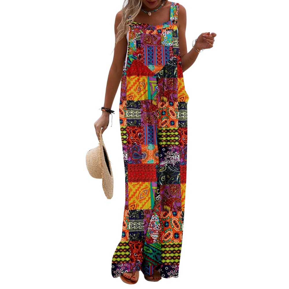 Kvinner Bohemian Wide Leg Jumpsuit