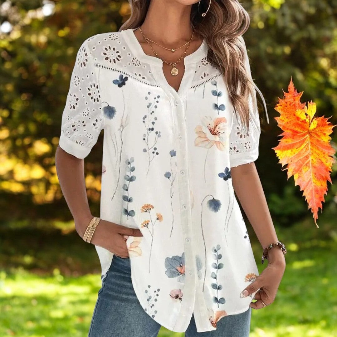 Kortermet fritidsbluse for kvinner