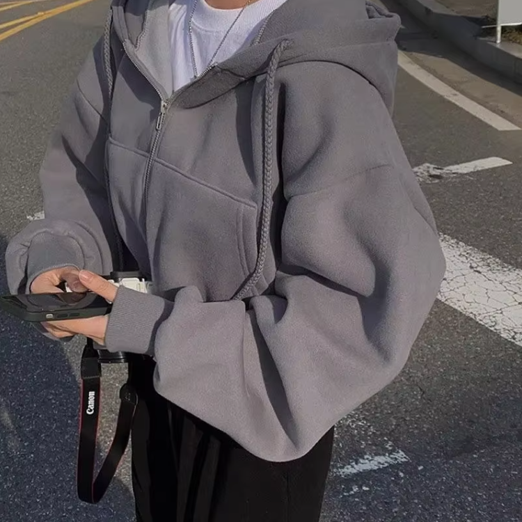 Oversized Crop Top-hettegenser for kvinner