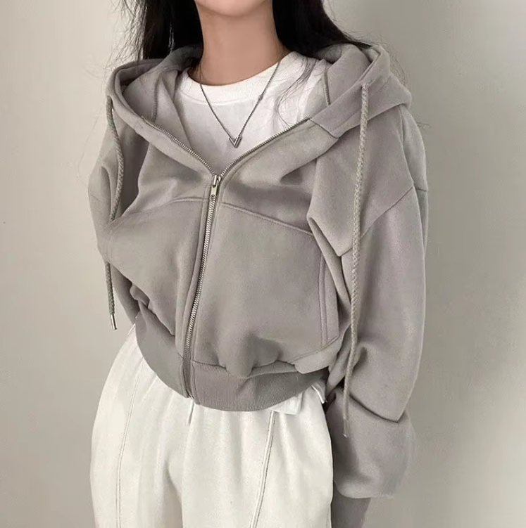 Oversized Crop Top-hettegenser for kvinner