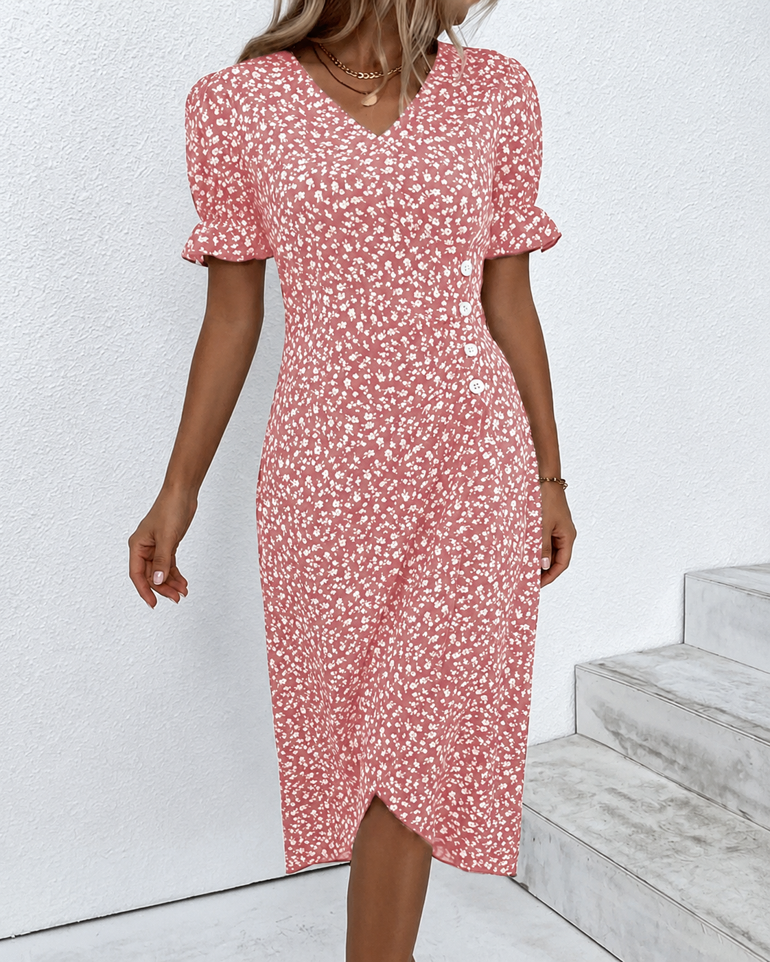 Dame Sommerkjole Lett Polyester Avslappet Passform