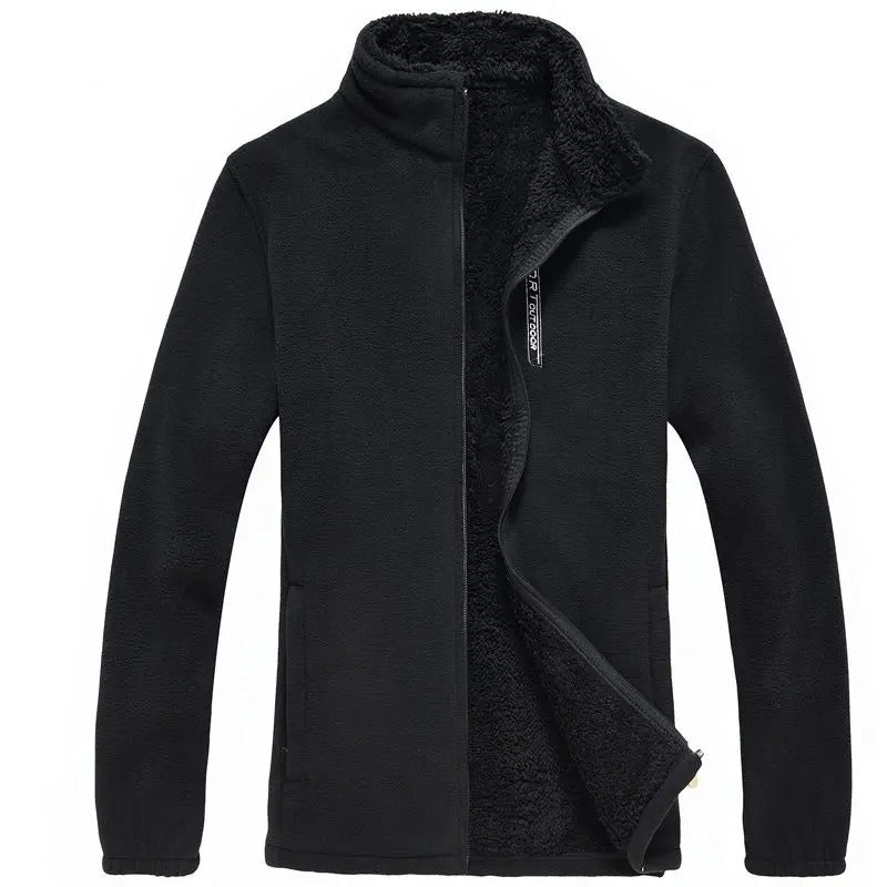 Fleeceforet jakke med glidelås for menn
