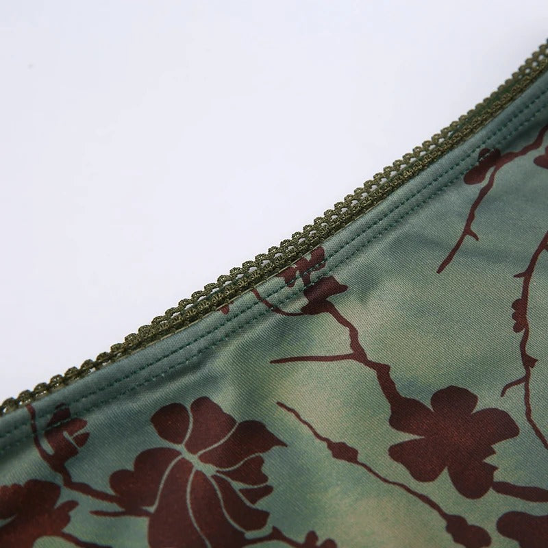 Midi-skjørt med vintage blomstertrykk