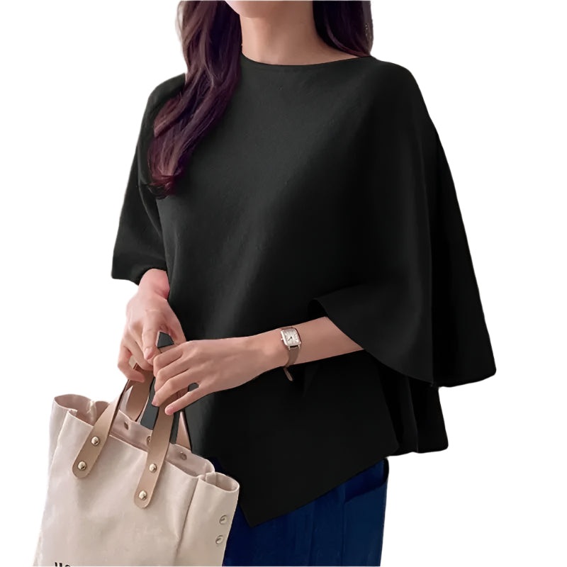 3/4-ermet bluse med volanger for kvinner