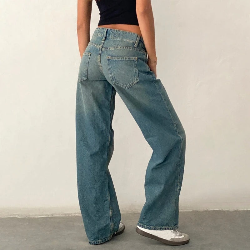Baggy boyfriend-jeans for kvinner
