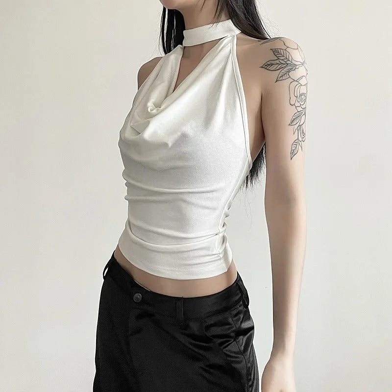 Casual halterneck-top for kvinner