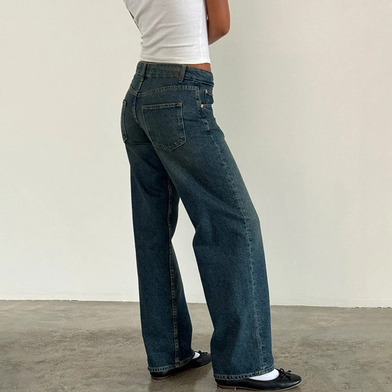 Baggy boyfriend-jeans for kvinner