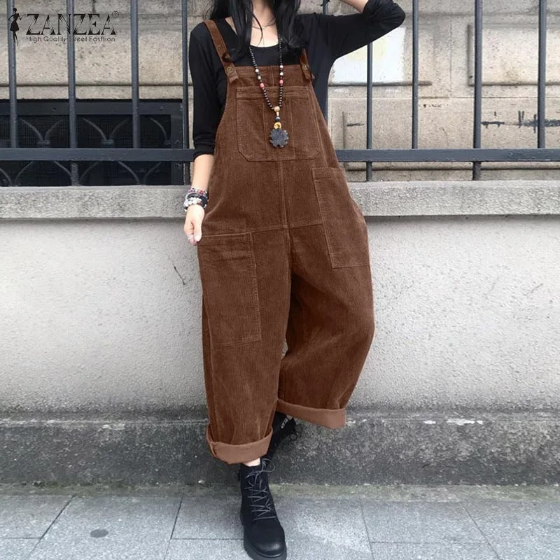 Jumpsuit i kordfløyel for kvinner