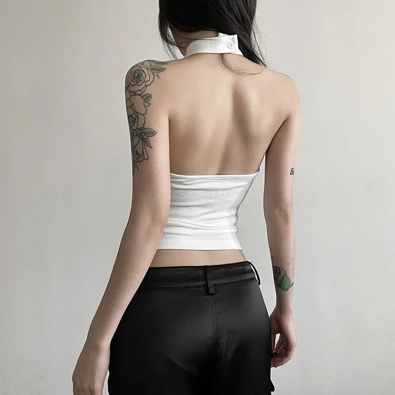 Casual halterneck-top for kvinner