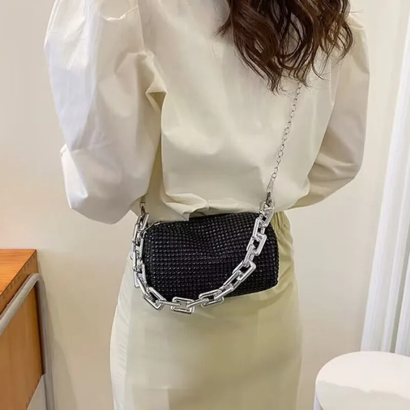 Allover Rhinestone Bucket Bag