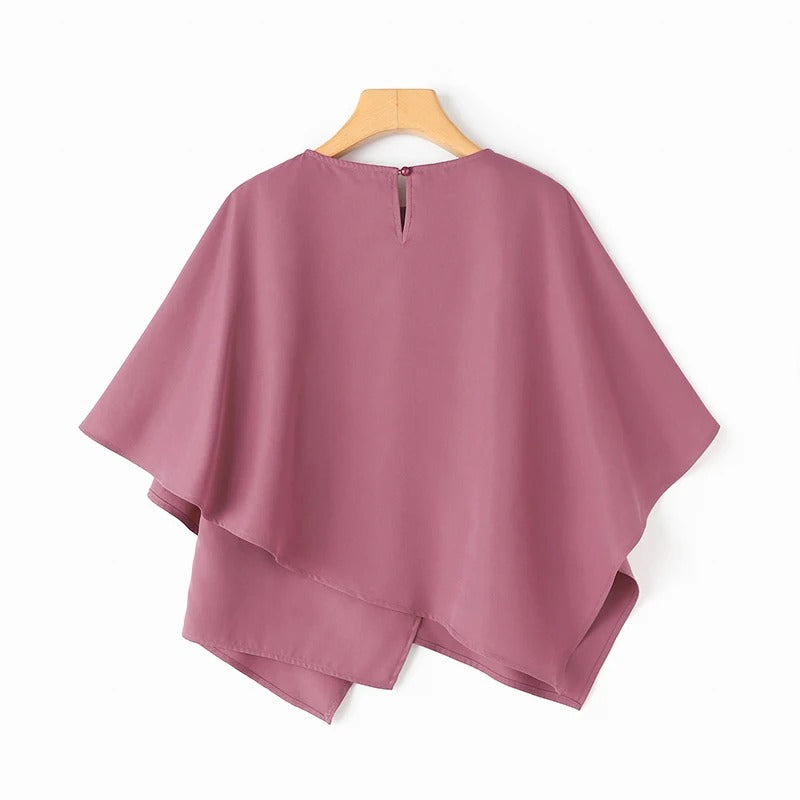 3/4-ermet bluse med volanger for kvinner