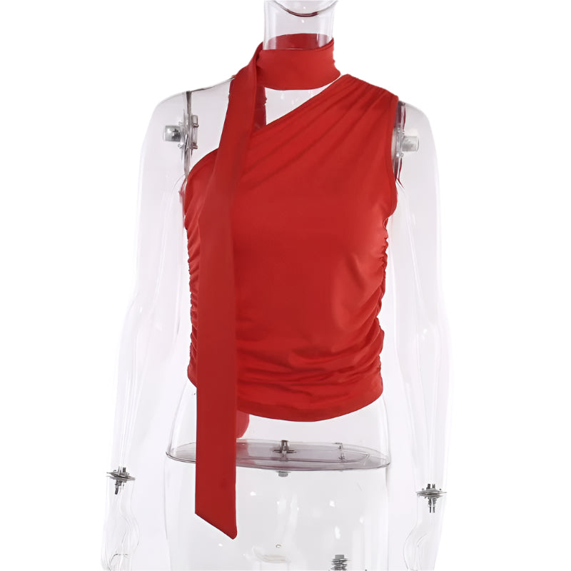 Ryggløs off-shoulder crop-topp for kvinner