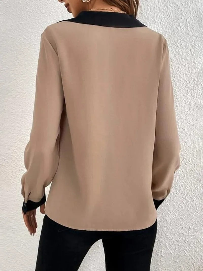 Langermet kontorbluse til dame