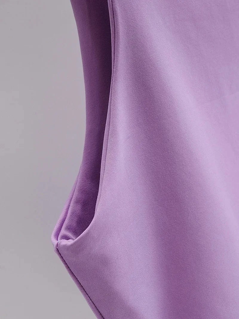 Ermeløs O-hals Slim Fit Tank Top for kvinner