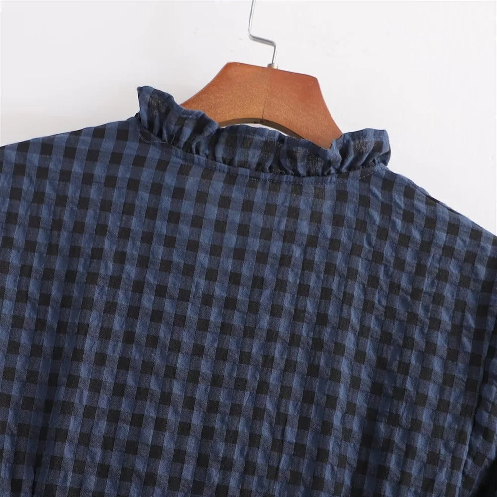 Bubble Sleeve Rutete Jumpsuit for kvinner