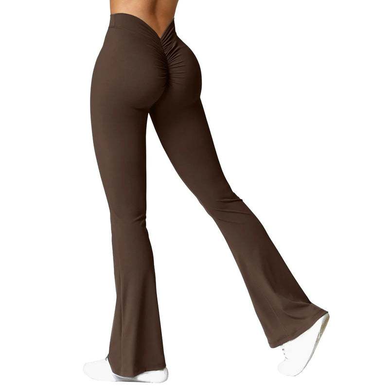 Leggings med V-rygg og høy midje for kvinner