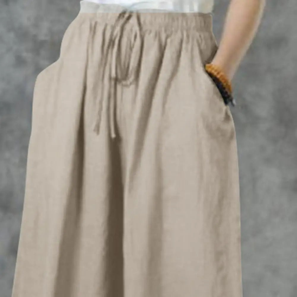 Uformelle bukser med rett vidde ben for kvinner