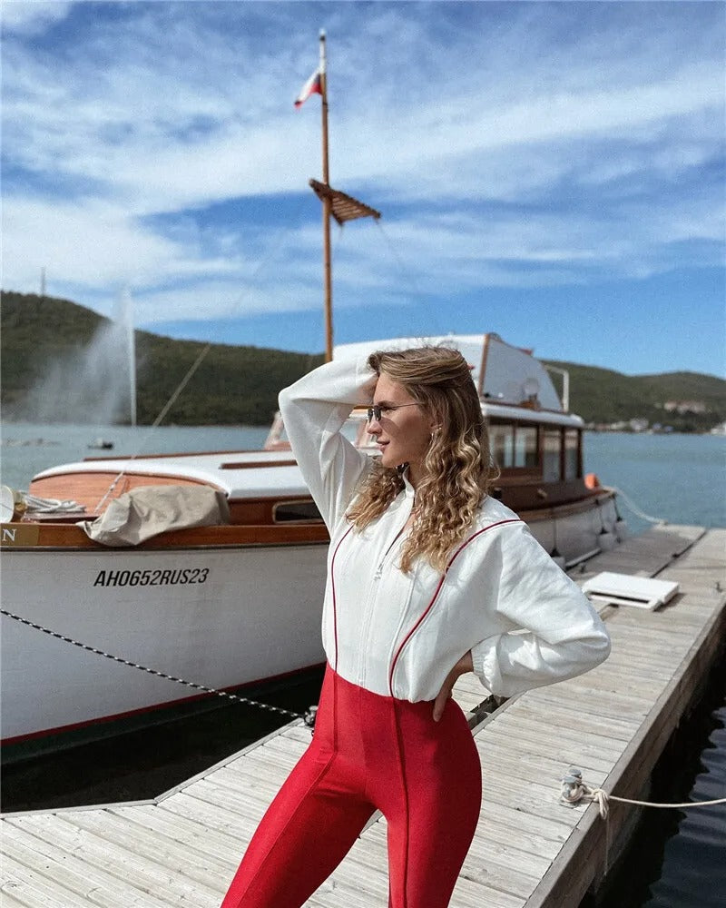 Rullekragejumpsuit med lange ermer for kvinner