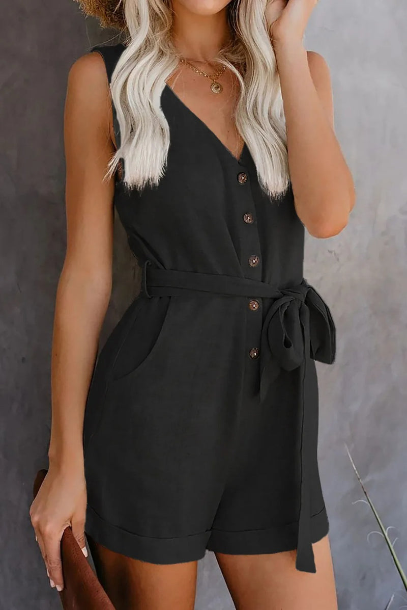 Uformell V-hals jumpsuit for kvinner