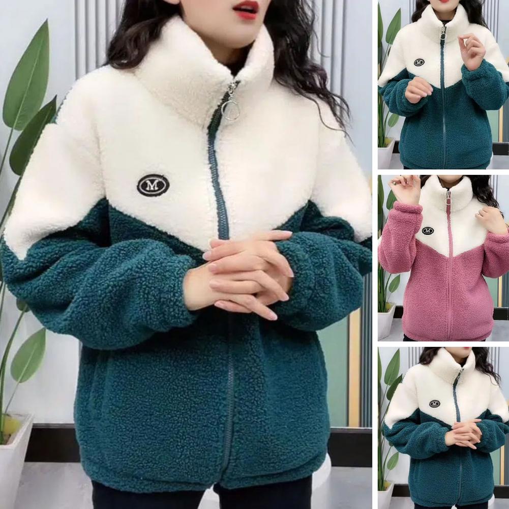 Fleeceforet ullbomullsjakke til dame