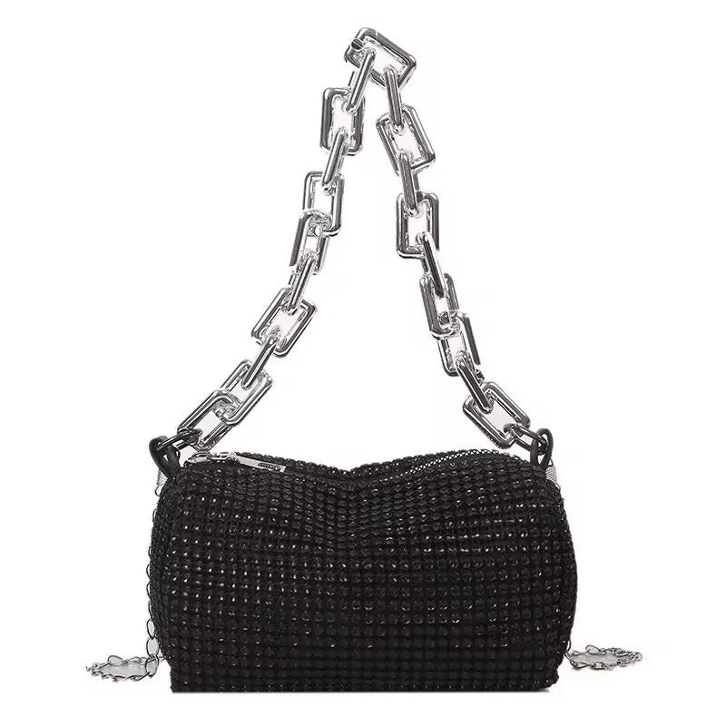 Allover Rhinestone Bucket Bag