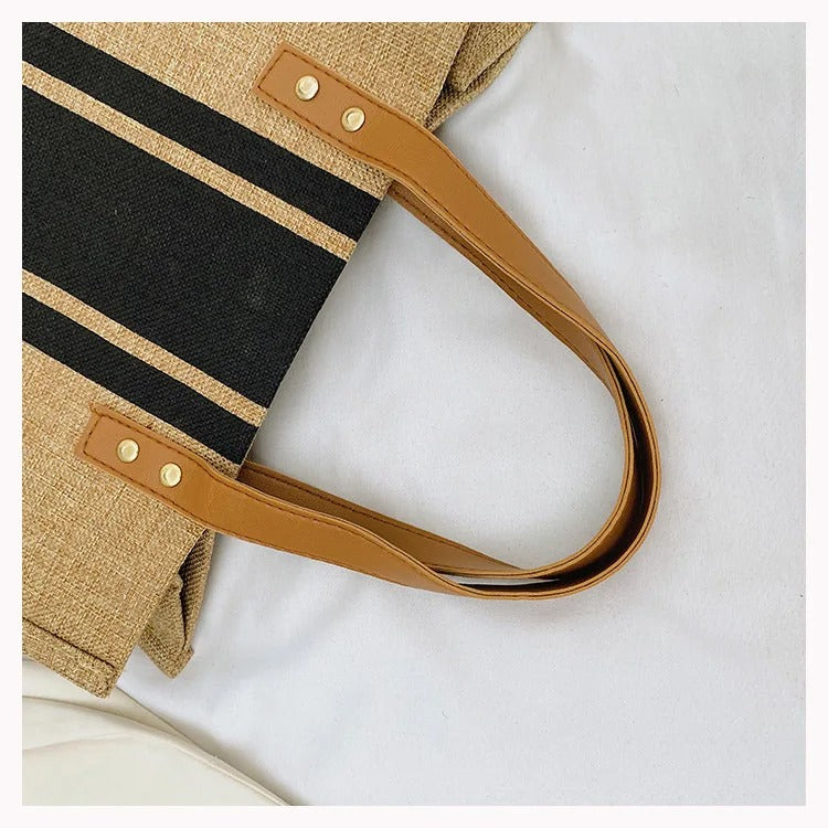 Bøtteveske i lerret for kvinner